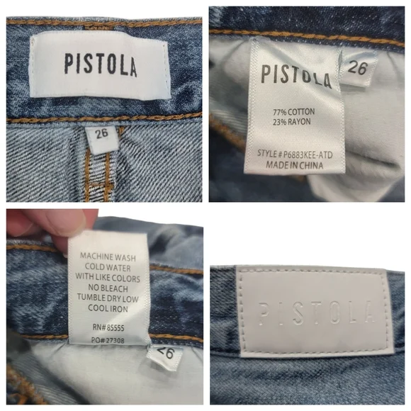 Pistola Charlie High Rise Straight Leg Ankle Length Button Fly Denim Wom… - Picture 13 of 16